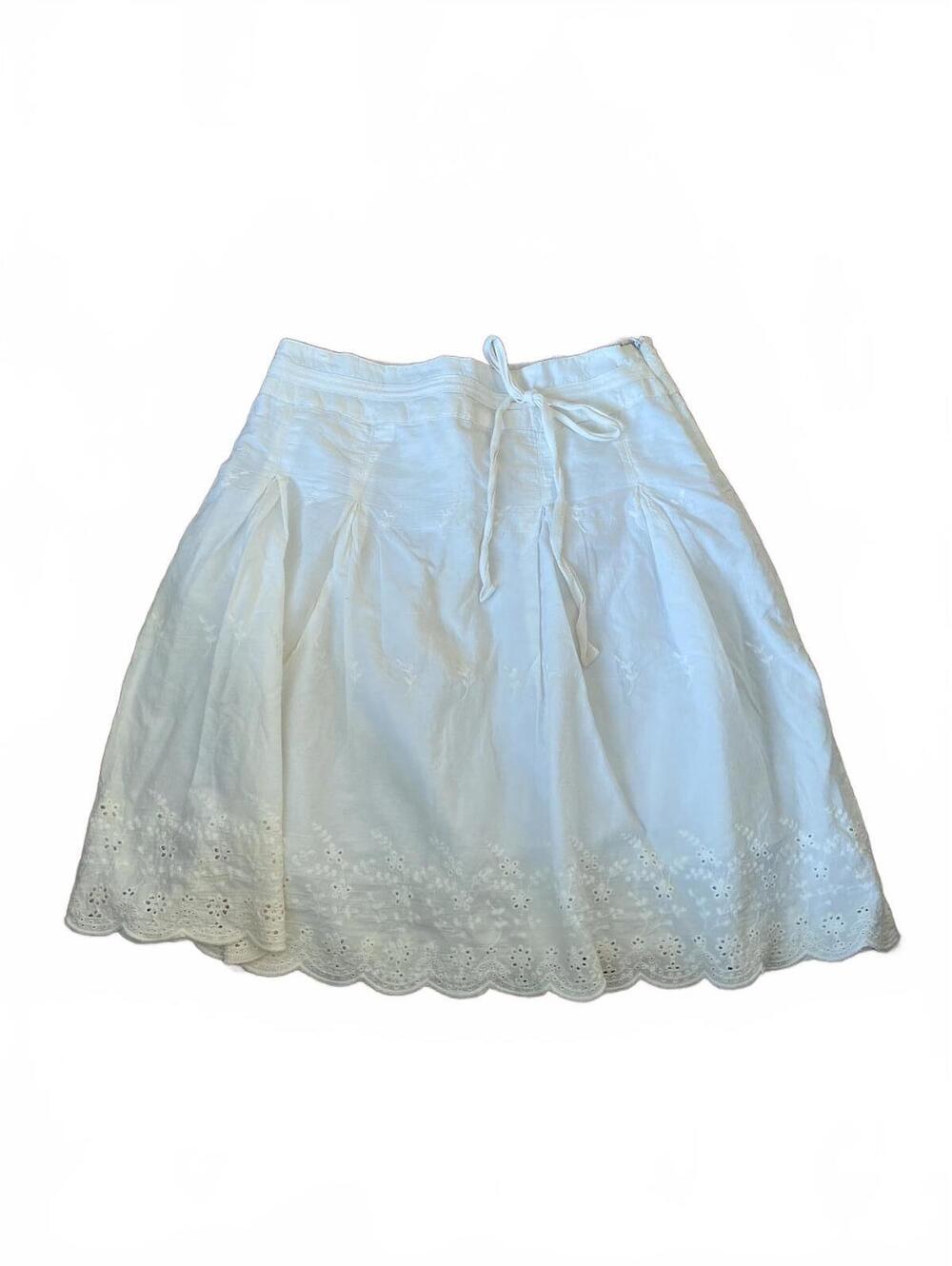 Beecher's Brook White Eyelet Midi Skirt Size Large